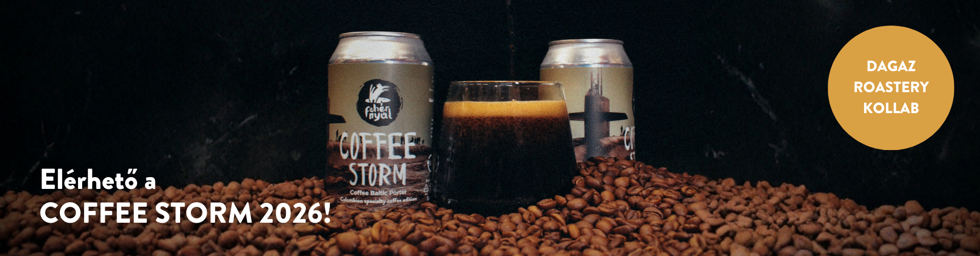 Fehér Nyúl Coffee Storm kolumbiai kávés balti porter, a Dagaz Roasteryvel kollab sör